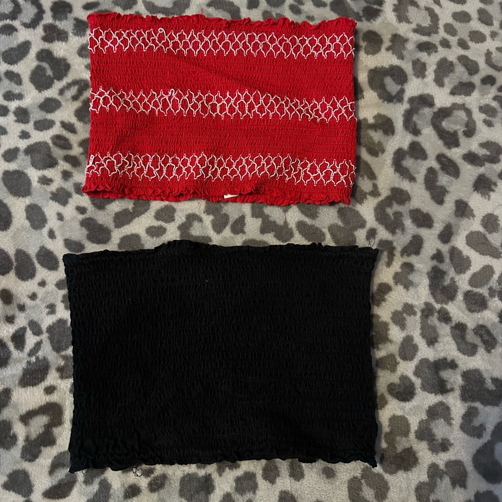 Red and Black Tube Tops